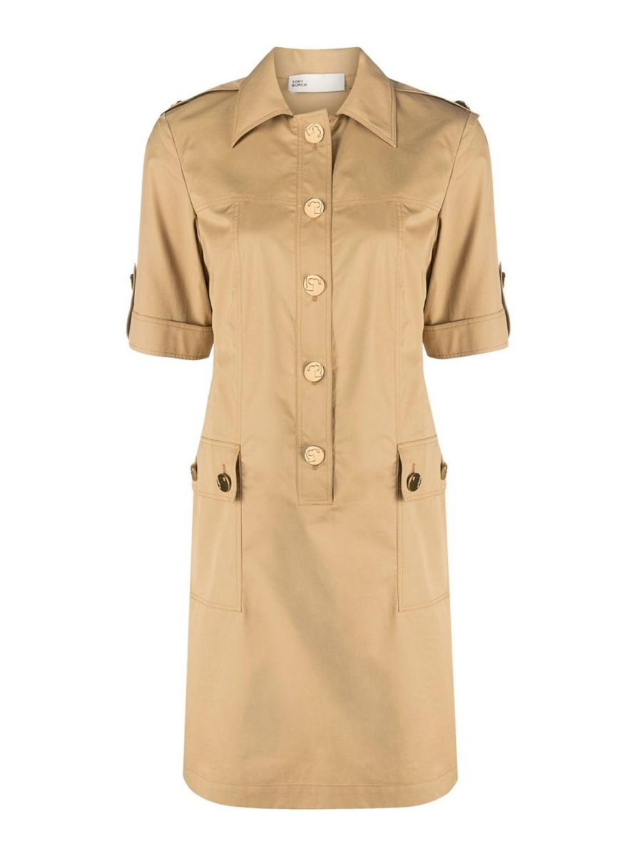 Tory Burch Robe Au Genou - Beige