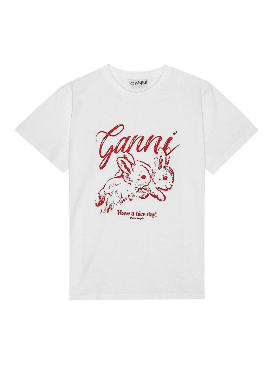 Ganni T-Shirt - Blanc