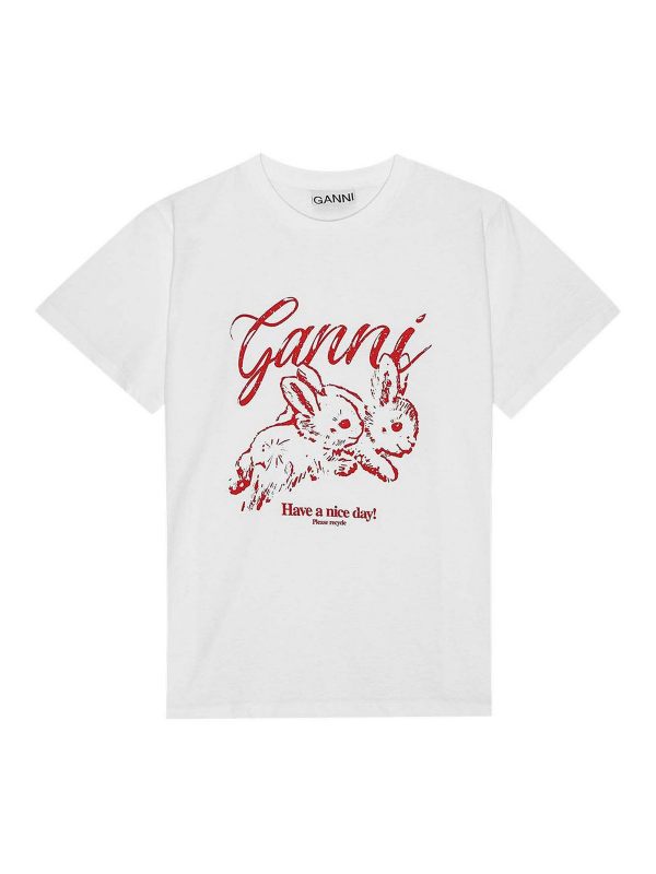 Ganni T-Shirt - Blanc