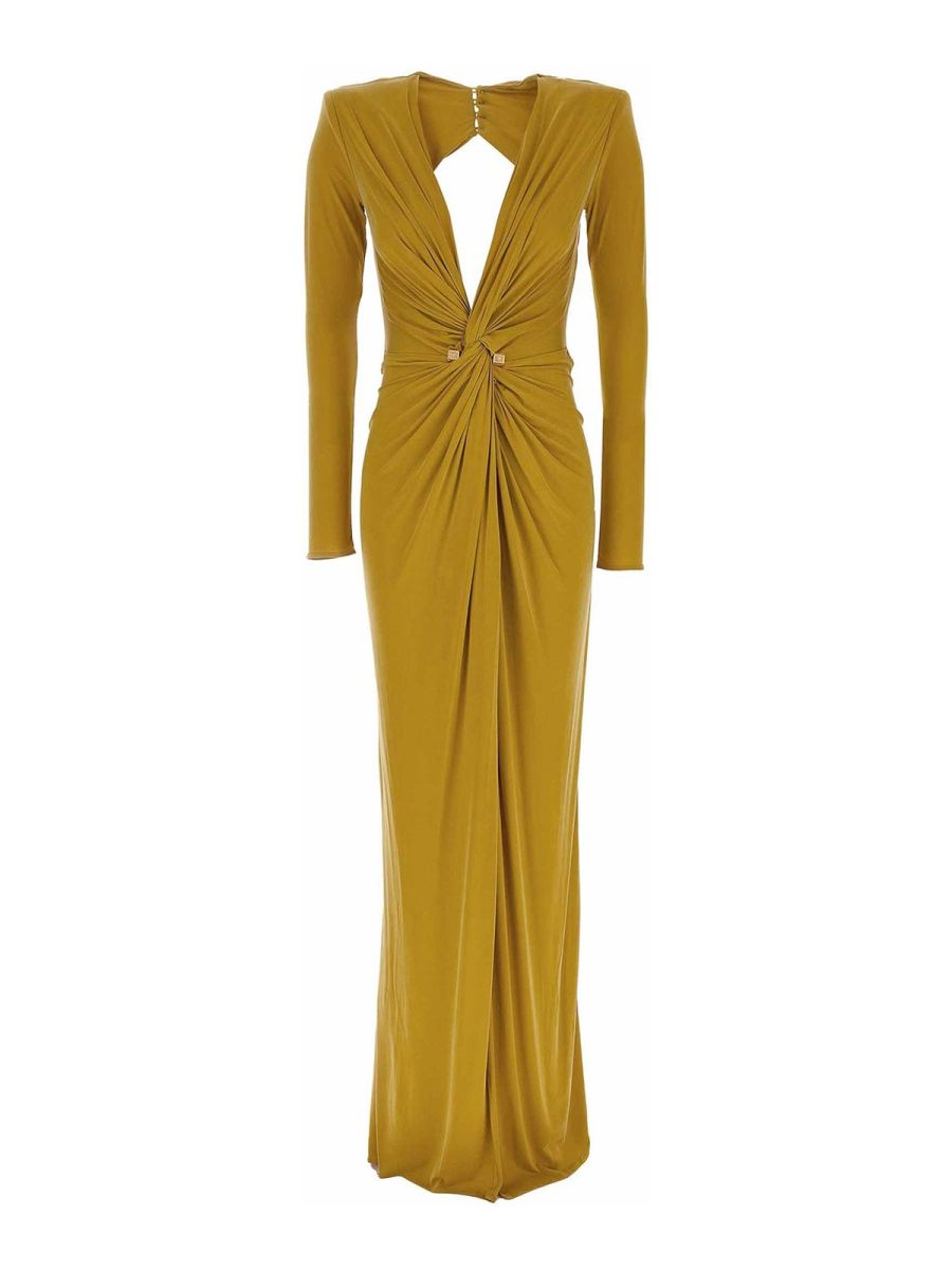 Elisabetta Franchi Robe Au Genou - Jaune