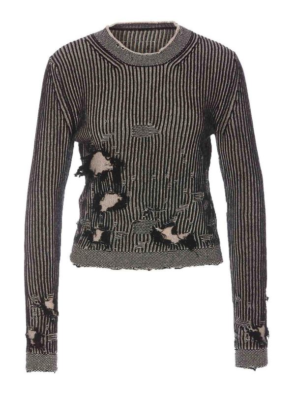 MM6 Maison Margiela Pull Col Rond - Gris