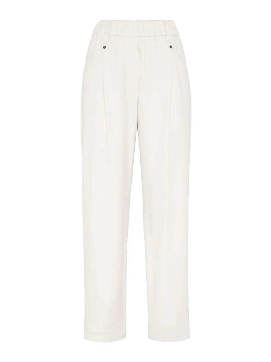 Brunello Cucinelli Pantalons Décontractés - Blanc
