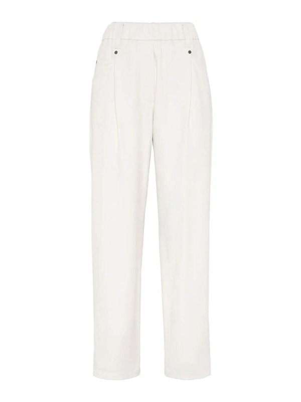 Brunello Cucinelli Pantalons Décontractés - Blanc