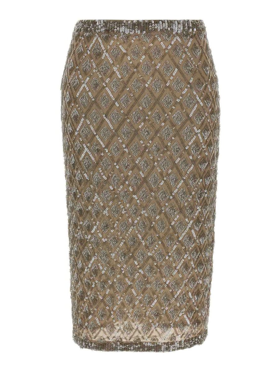P. A.R. O.S. H. Jupe Midi - Beige