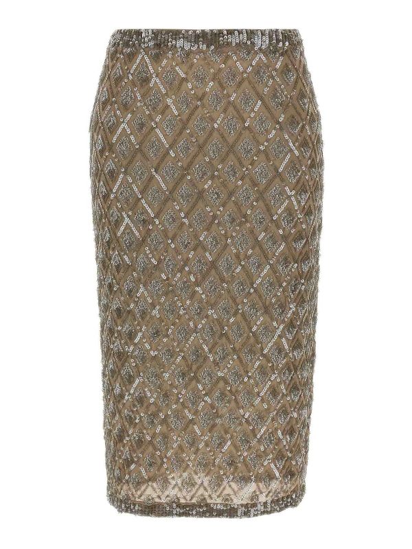 P. A.R. O.S. H. Jupe Midi - Beige