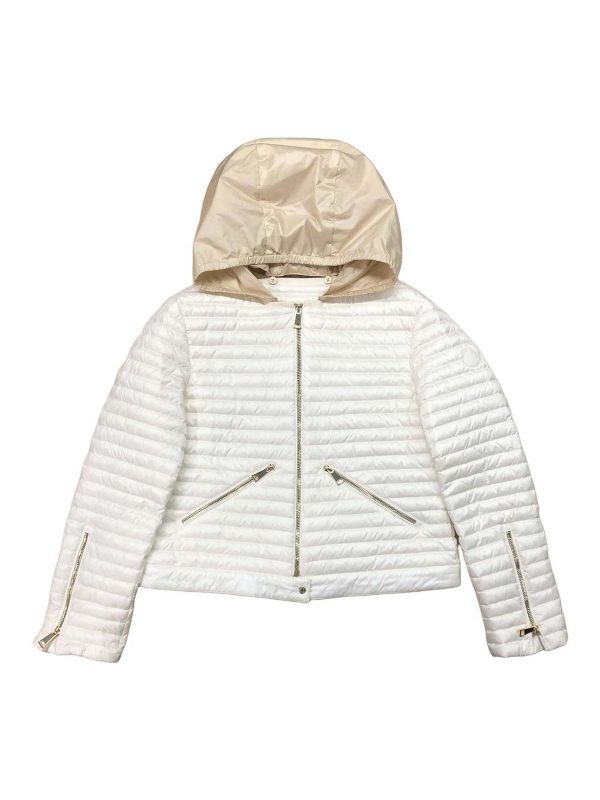 Moncler Blouson En Cuir - Blanc