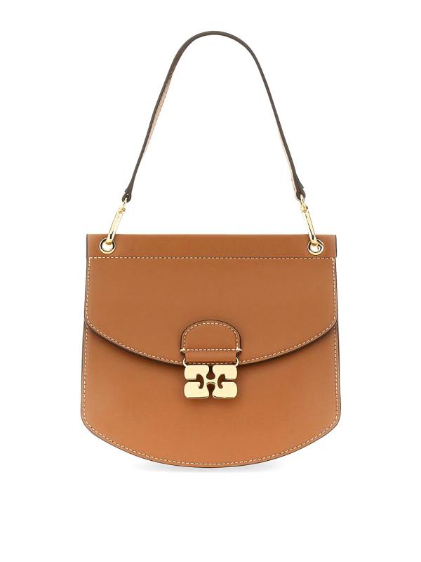 Ganni Sac Bandoulière - Marron Clair