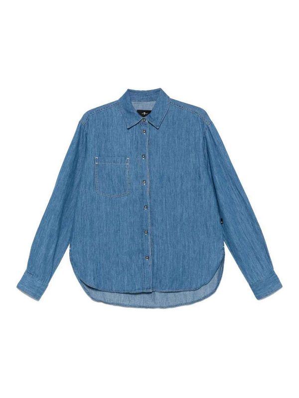 7 For All Mankind Chemise - Bleu