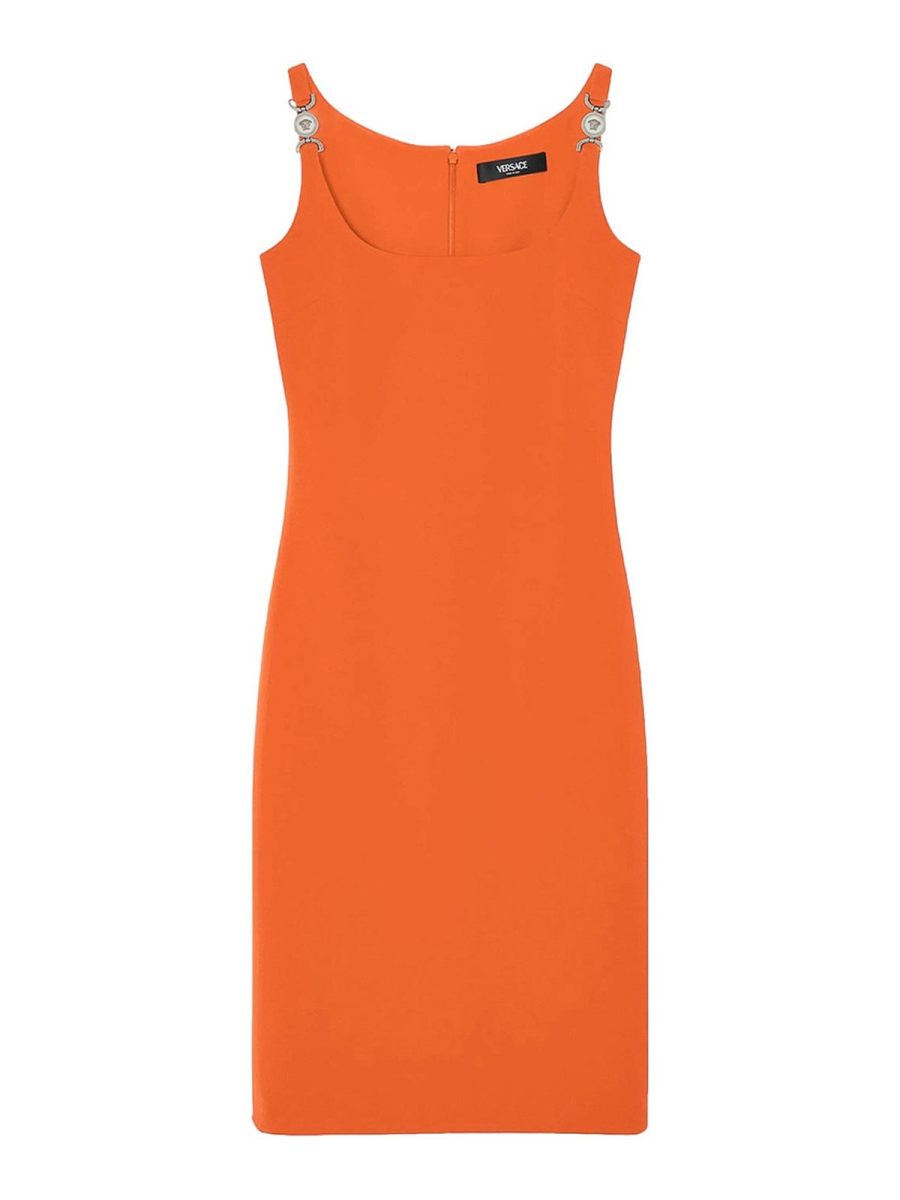 Versace Robe Au Genou - Orange