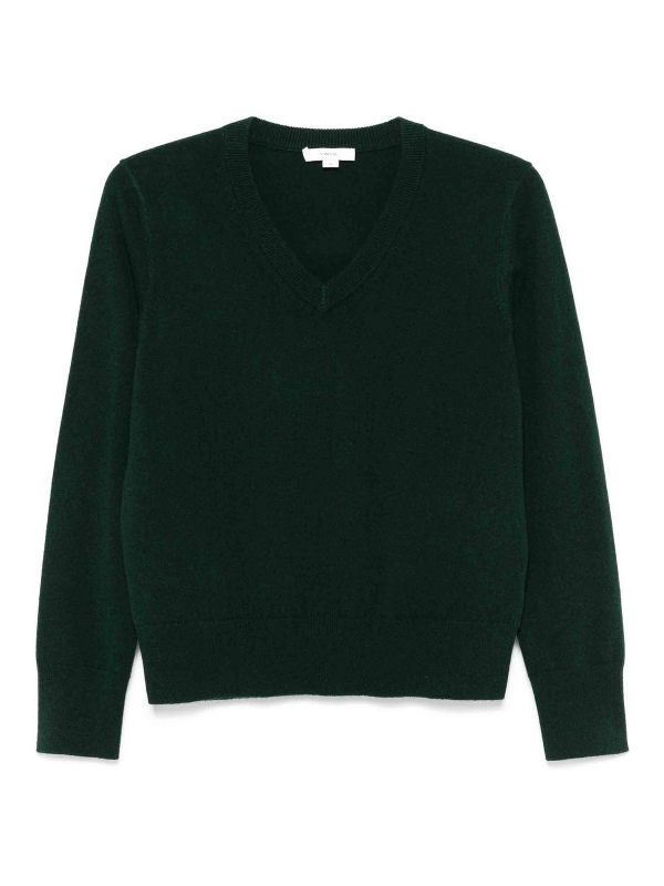 Vince Pull À Col V - Vert Foncé