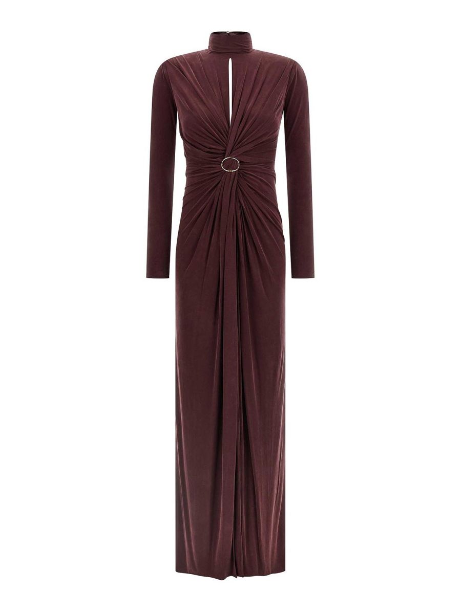 Elisabetta Franchi Maxi Robe - Rouge Brun
