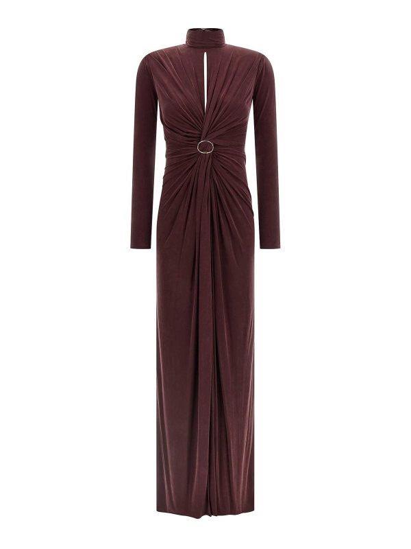 Elisabetta Franchi Maxi Robe - Rouge Brun