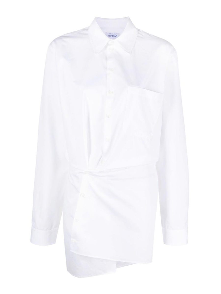 Off-White Robe Au Genou - Blanc