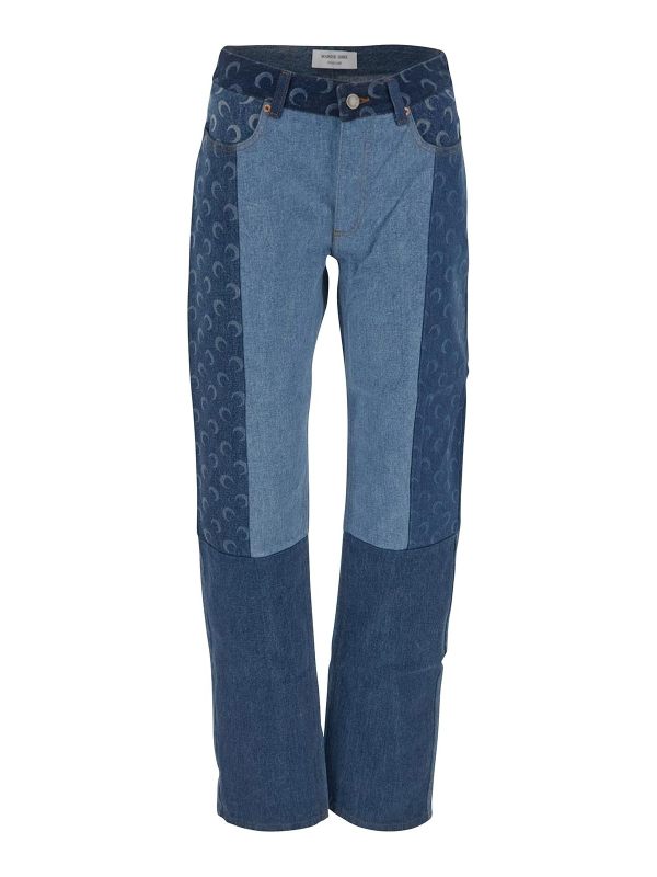 Marine Serre Jean Droit - Bleu Foncé