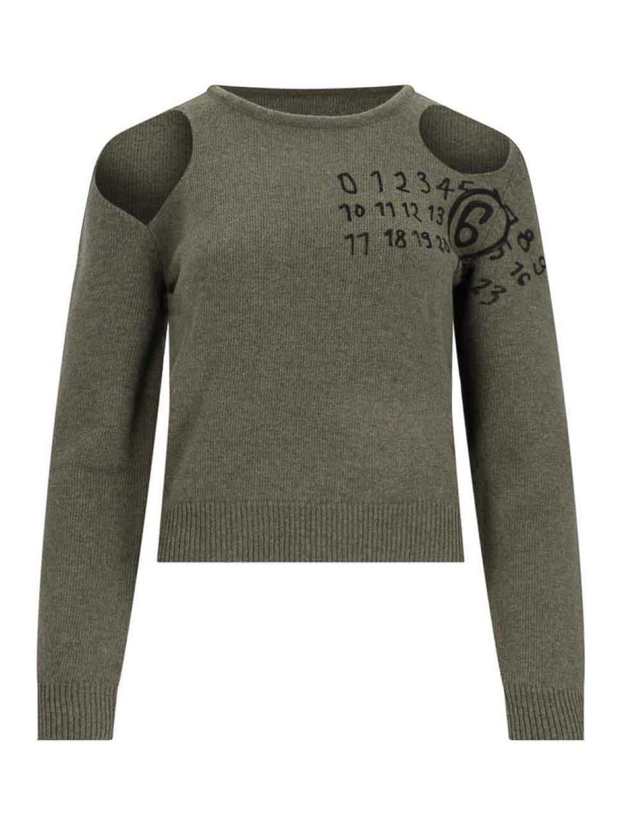 MM6 Maison Margiela Pull Col Bateau - Vert
