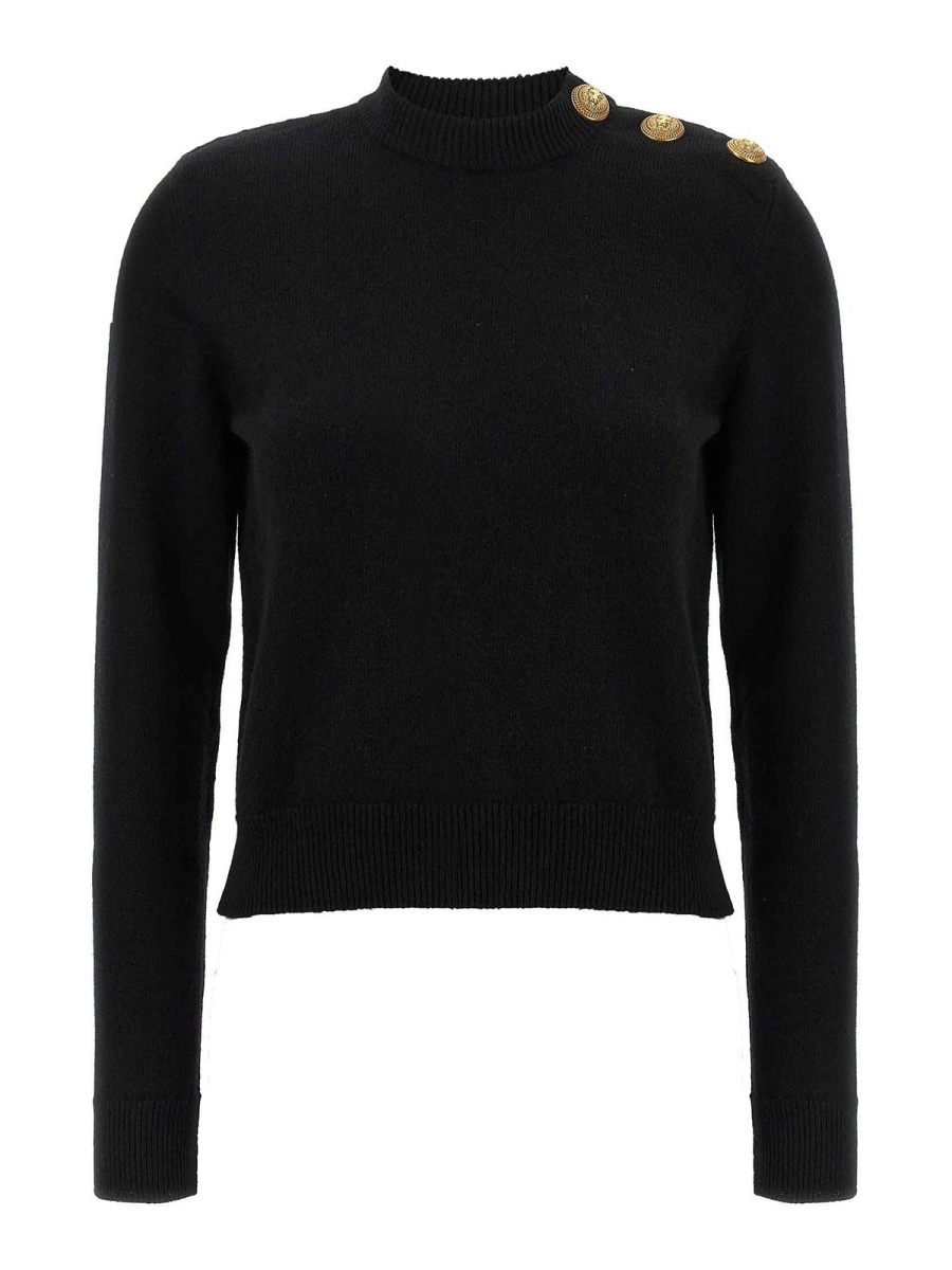 Balmain Pull Col Rond - Noir