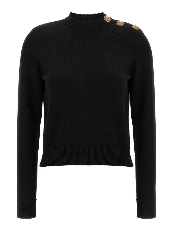 Balmain Pull Col Rond - Noir
