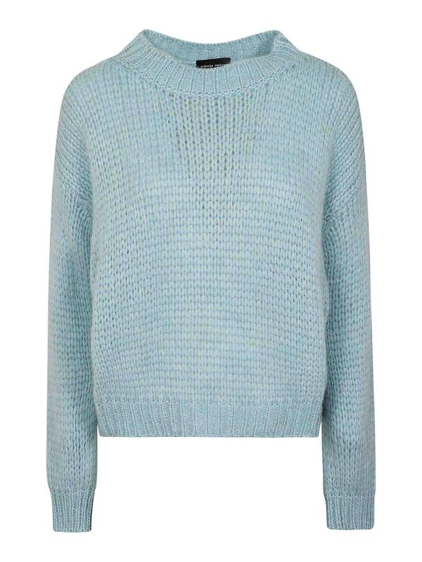 Roberto Collina Pull Col Rond - Bleu Clair