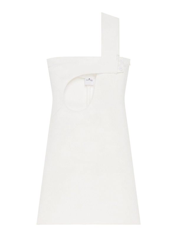 Courreges Robe Au Genou - Blanc