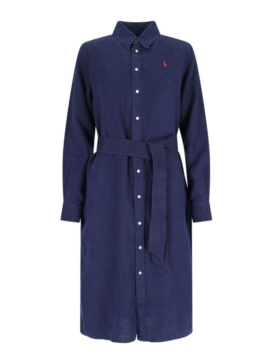 Polo Ralph Lauren Robe Au Genou - Bleu