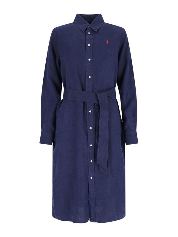 Polo Ralph Lauren Robe Au Genou - Bleu