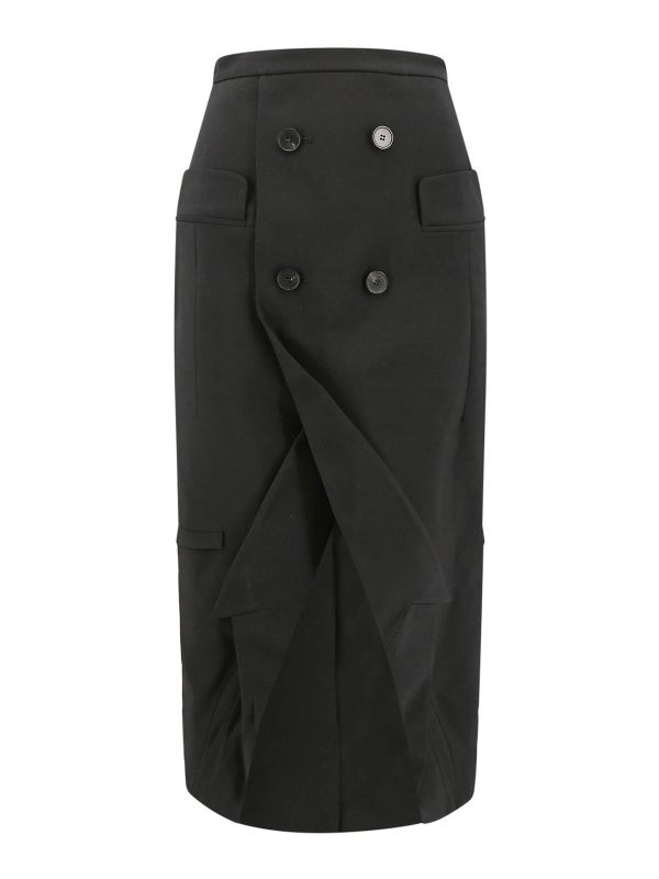 Alexander Mcqueen Jupe Midi - Noir