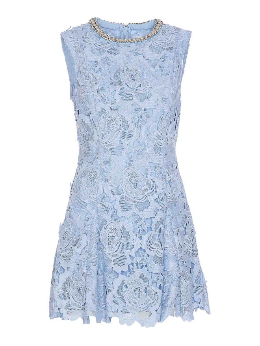 Self Portrait Robe Courte - Bleu