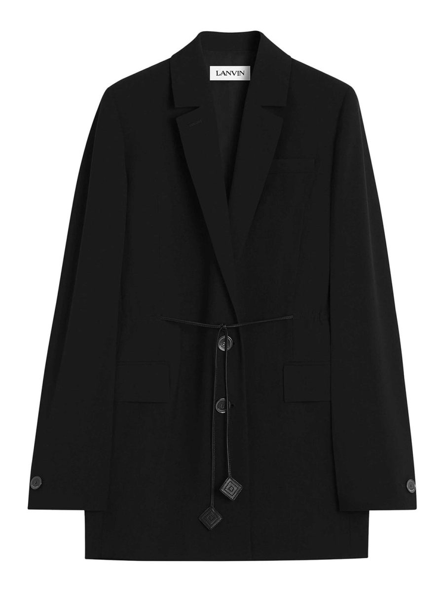 Lanvin Manteau Au Genou - Noir