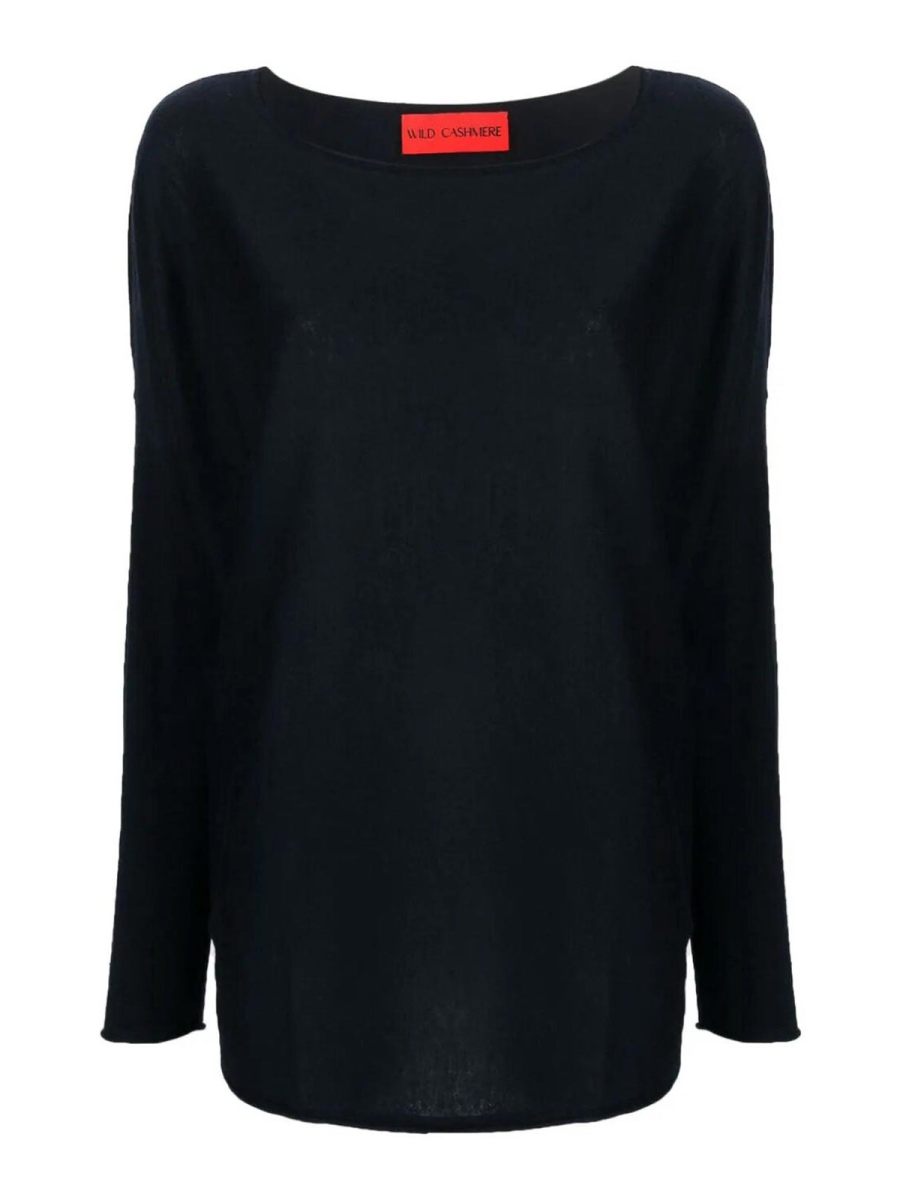 Wild Cashmere Pull Col Bateau - Bleu