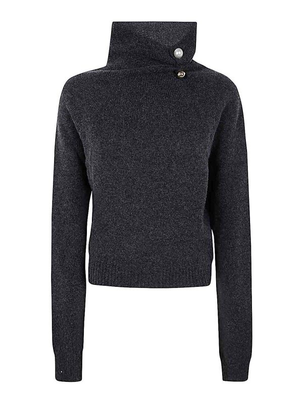 Philosophy di Lorenzo Serafini Pull Col Rond - Gris
