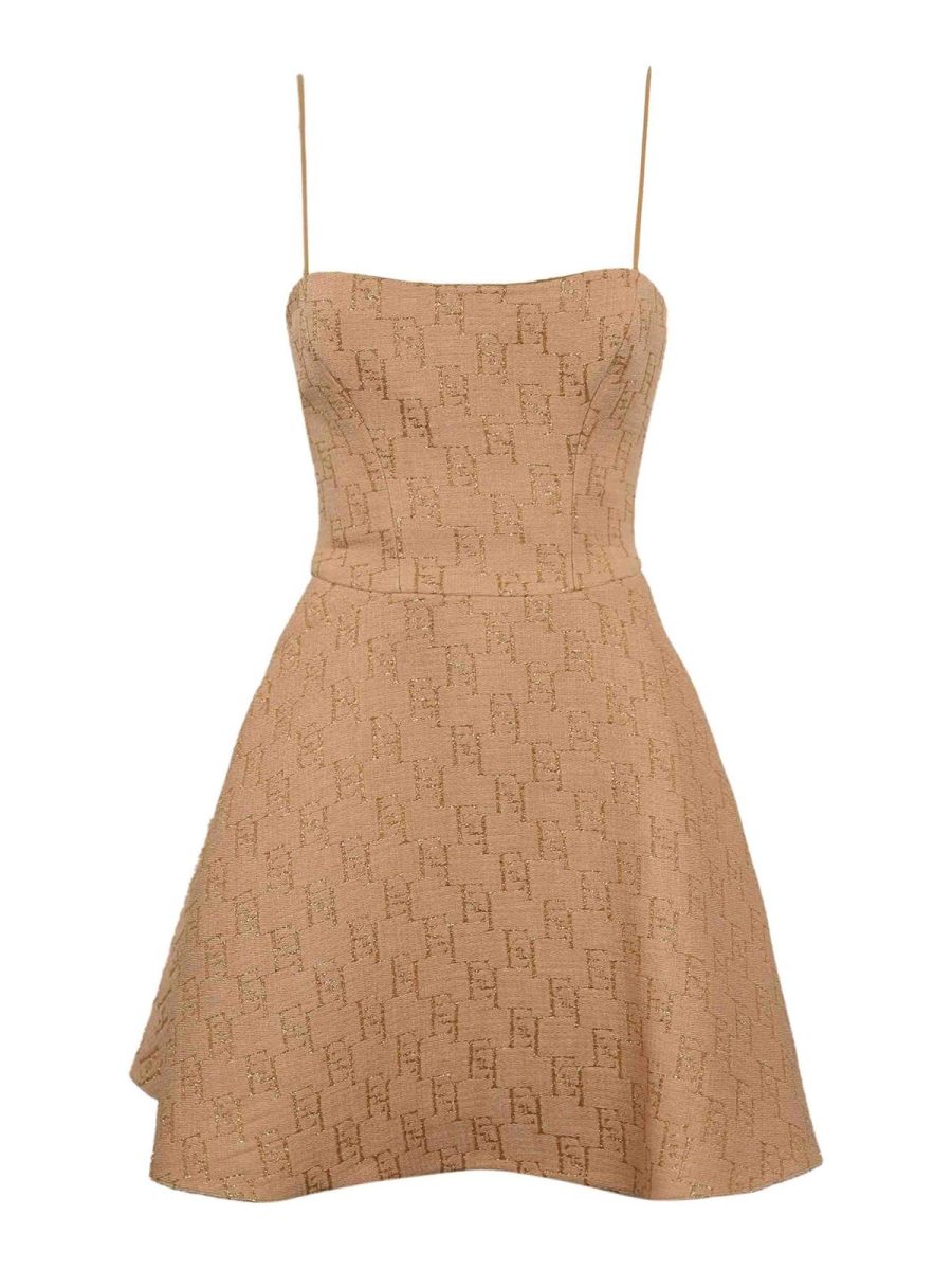 Elisabetta Franchi Robe Courte - Beige