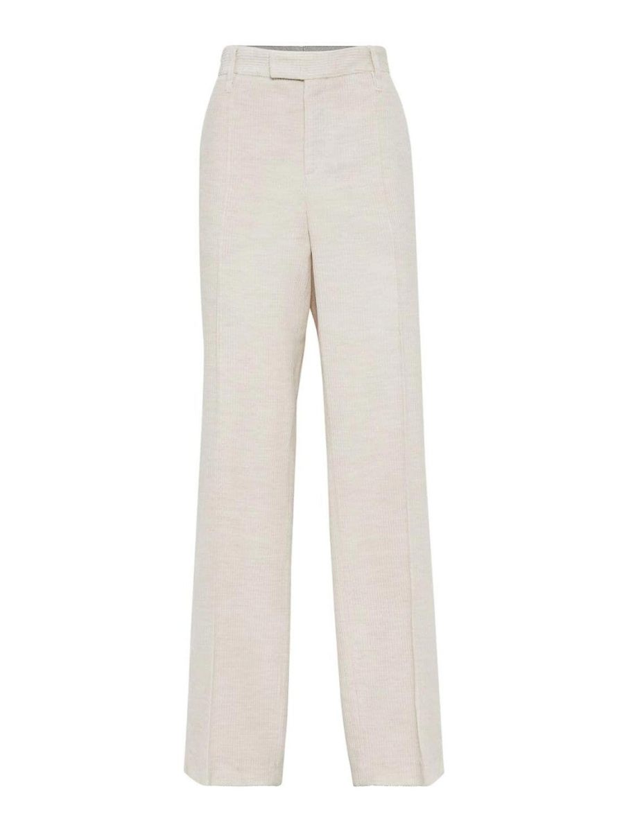 Brunello Cucinelli Pantalons Décontractés - Crème