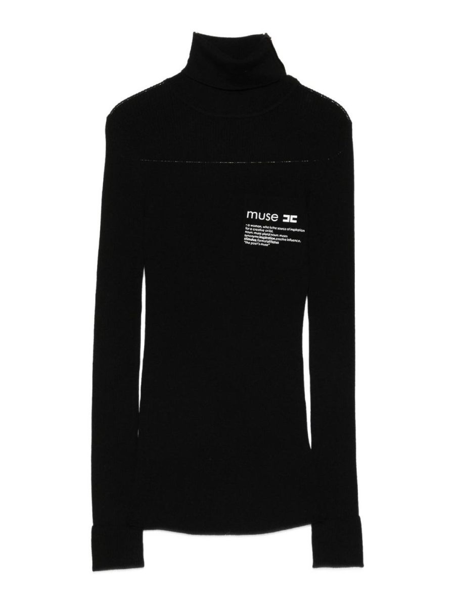 Elisabetta Franchi Pull Col Rond - Noir