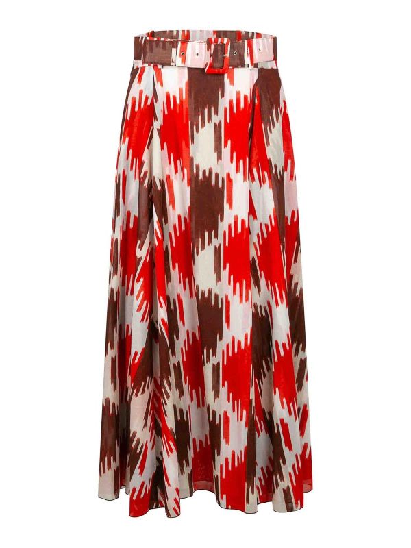 Samantha Sung Jupe Longue - Rouge Brun