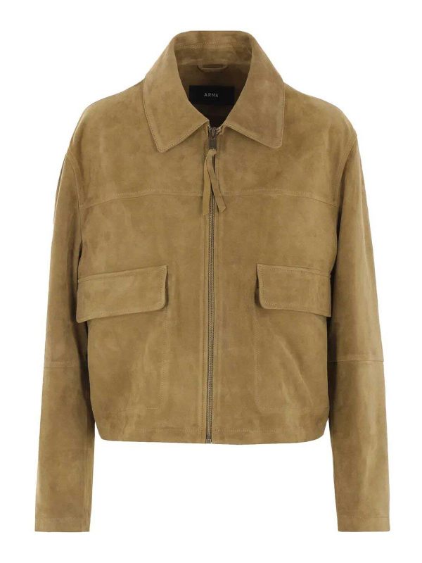 Arma Blouson En Cuir - Vert Foncé