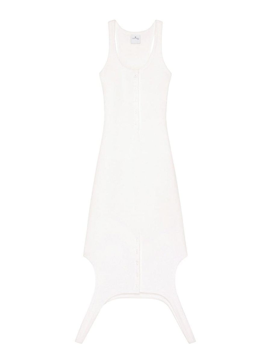 Courreges Robe Au Genou - Blanc