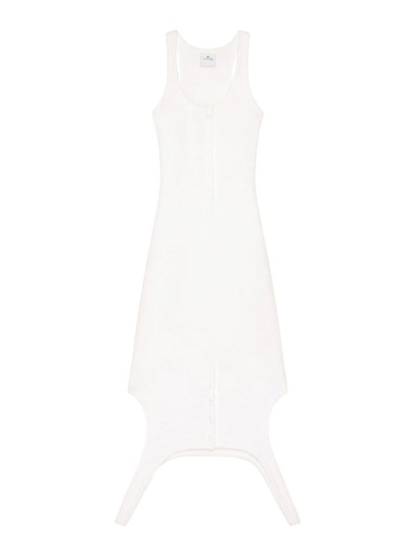 Courreges Robe Au Genou - Blanc