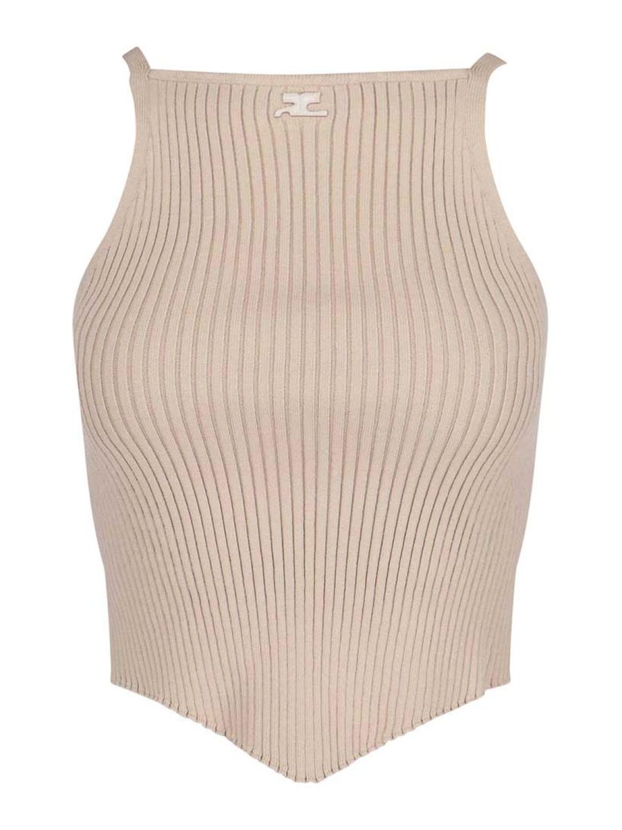 Courreges Pull Col Bateau - Beige
