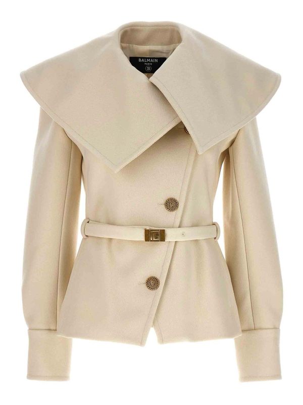 Balmain Manteau Court - Blanc
