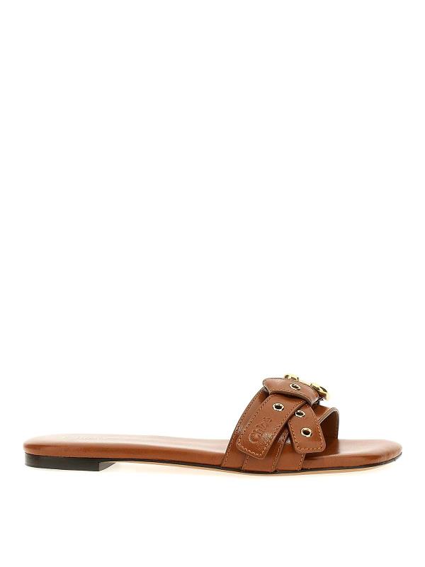 Chloe' Tongs - Marron