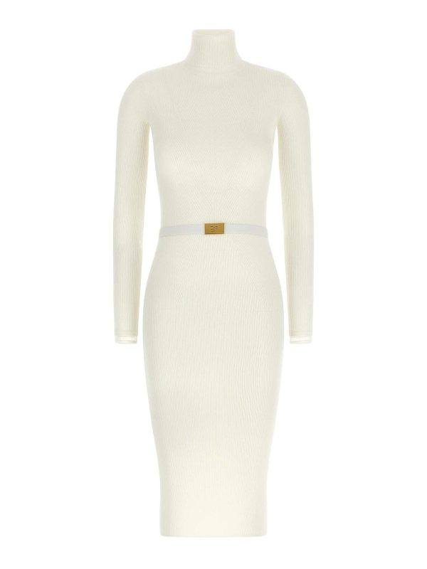 Elisabetta Franchi Robe Au Genou - Blanc