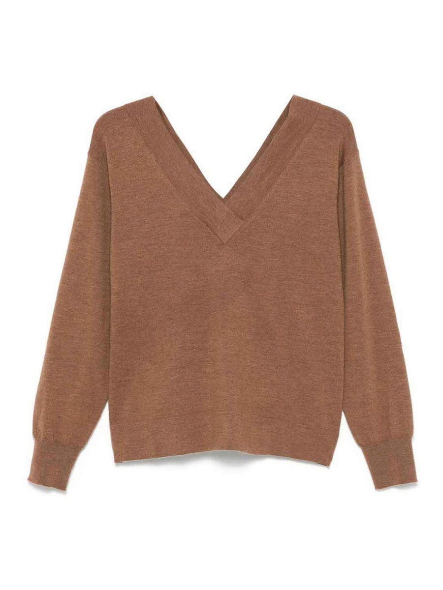 P. A.R. O.S. H. Pull Col Bateau - Marron Foncé