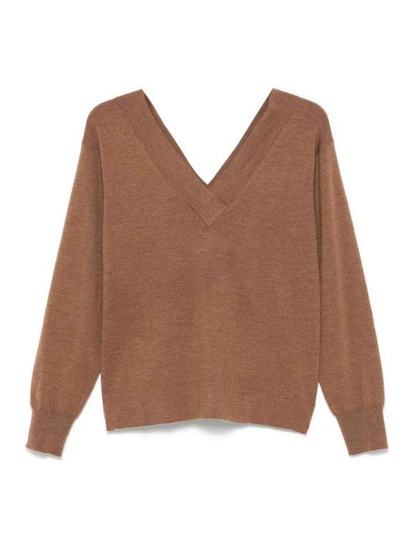 P. A.R. O.S. H. Pull Col Bateau - Marron Foncé