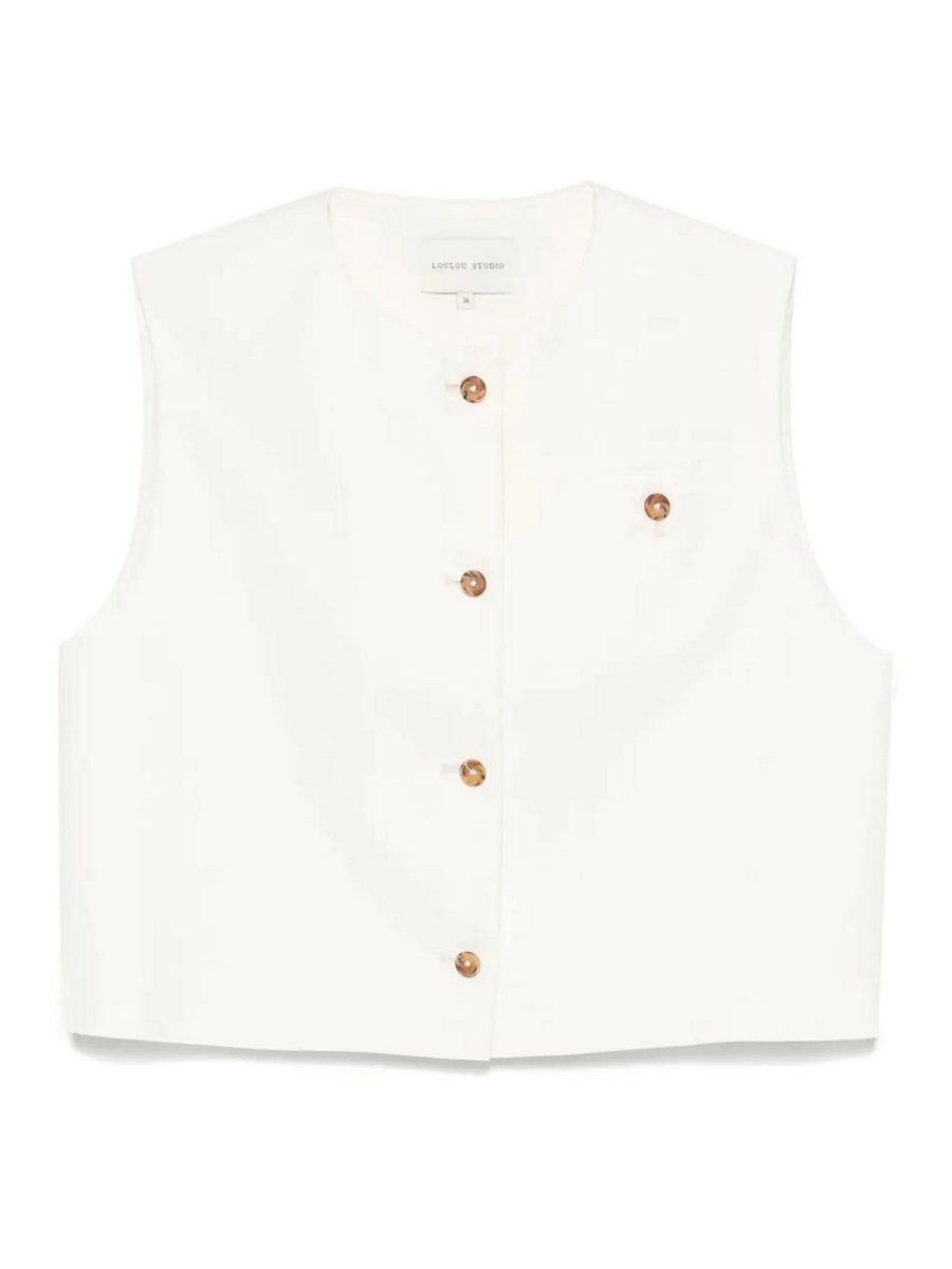 Loulou Studio Pull Col Rond - Blanc