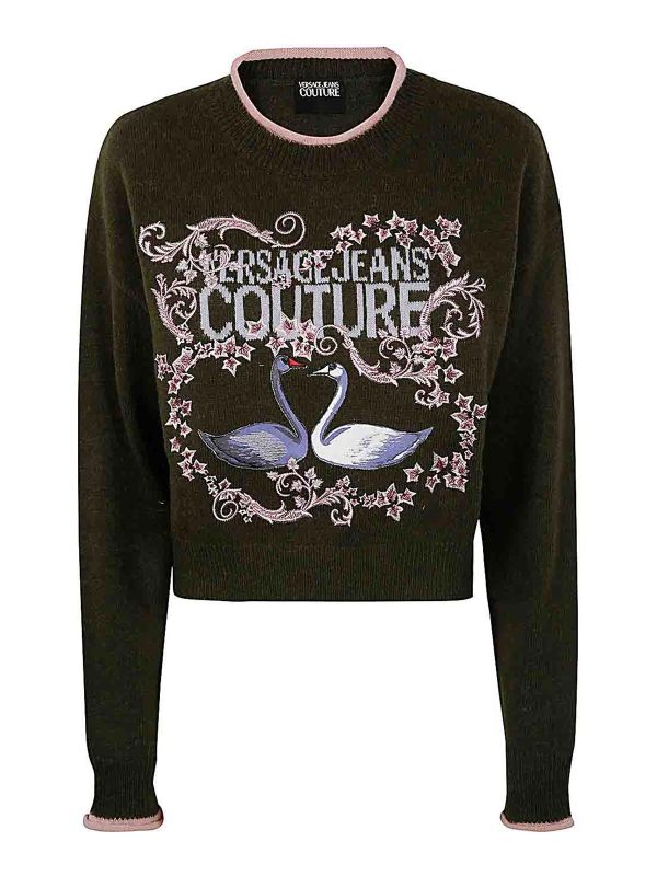 Versace Jeans Couture Pull Col Rond - Vert