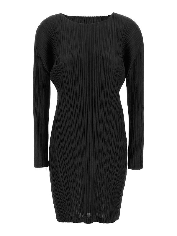 Pleats Please Issey Miyake Robe Au Genou - Noir