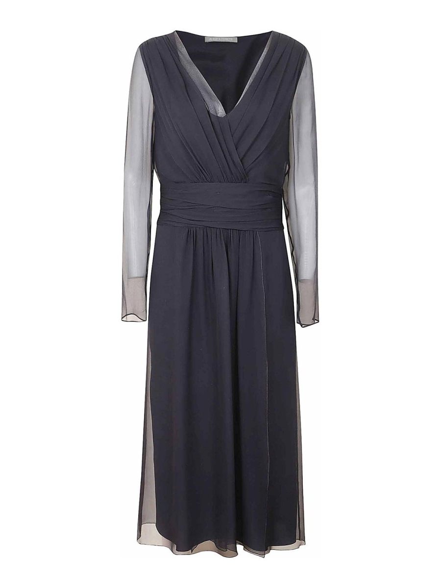 Alberta Ferretti Robe Au Genou - Bleu