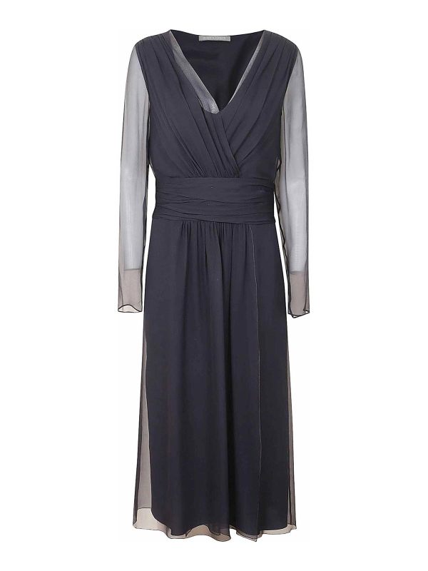 Alberta Ferretti Robe Au Genou - Bleu