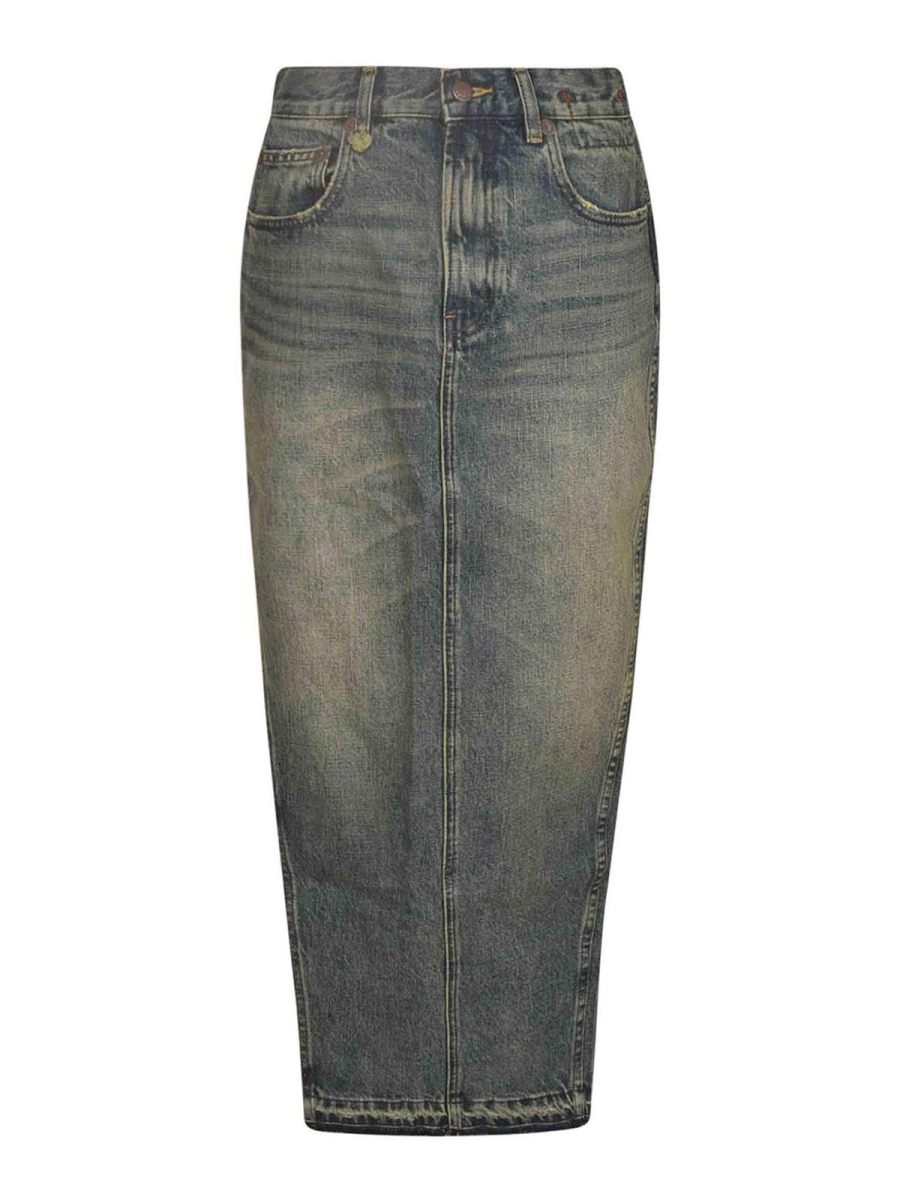 R13 Jupe Midi - Bleu