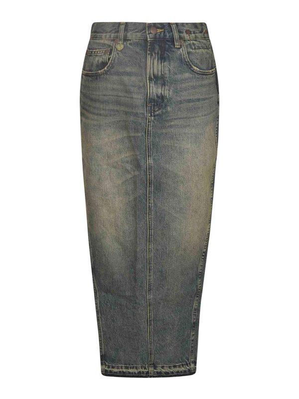 R13 Jupe Midi - Bleu